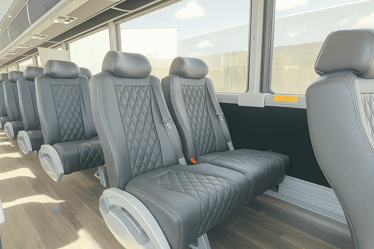 interior of Stamford Coach Bus Service charter bus