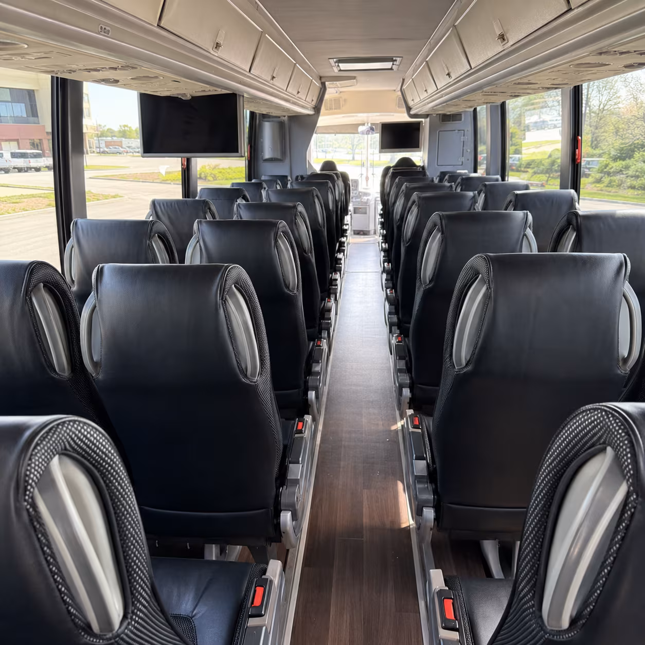 stamford 56 passenger charter bus inside