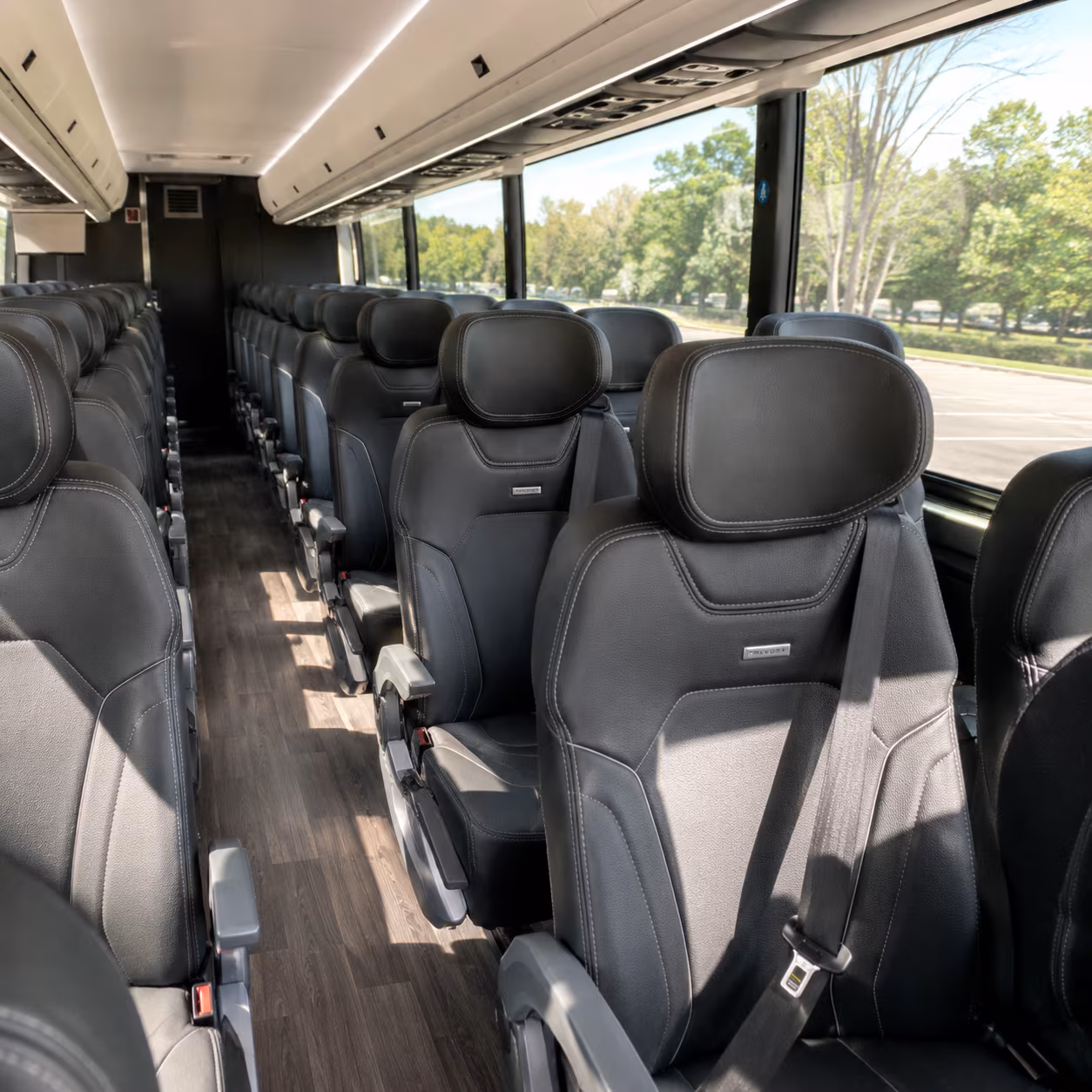 stamford 56 passenger charter bus interior